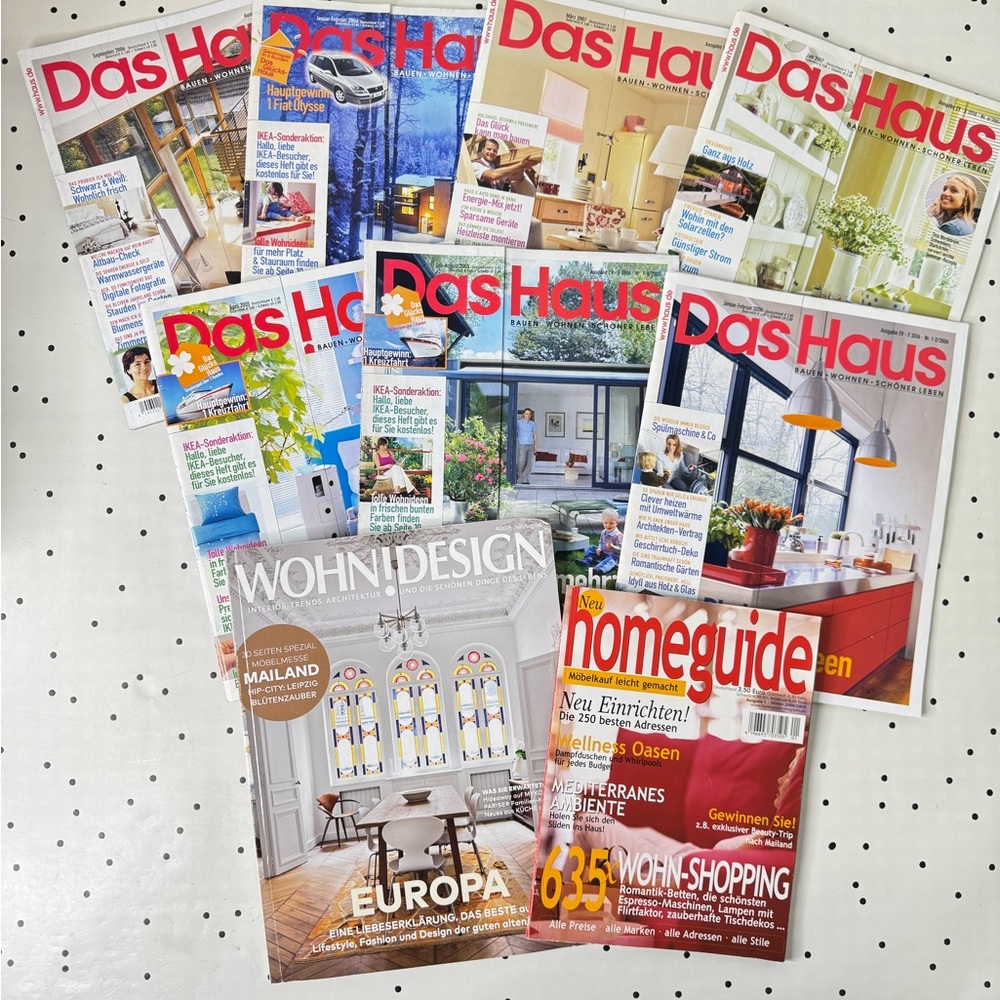 📚 Das Haus 📚 and Wohn Design Magazine Collection in German set of 9 vintage